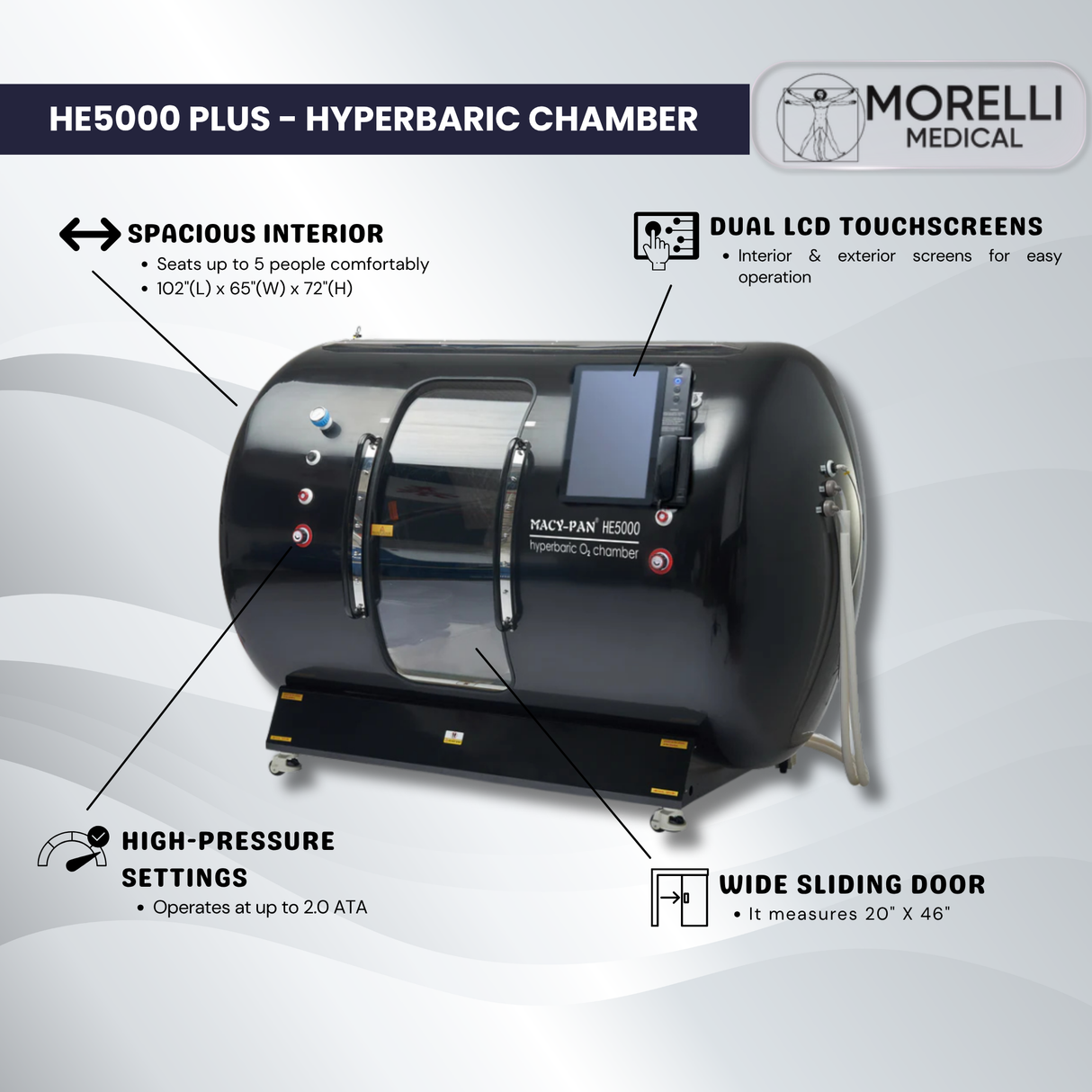 Macy-Pan Hyperbaric Oxygen Therapy Chamber Hard Type - HE5000 Plus