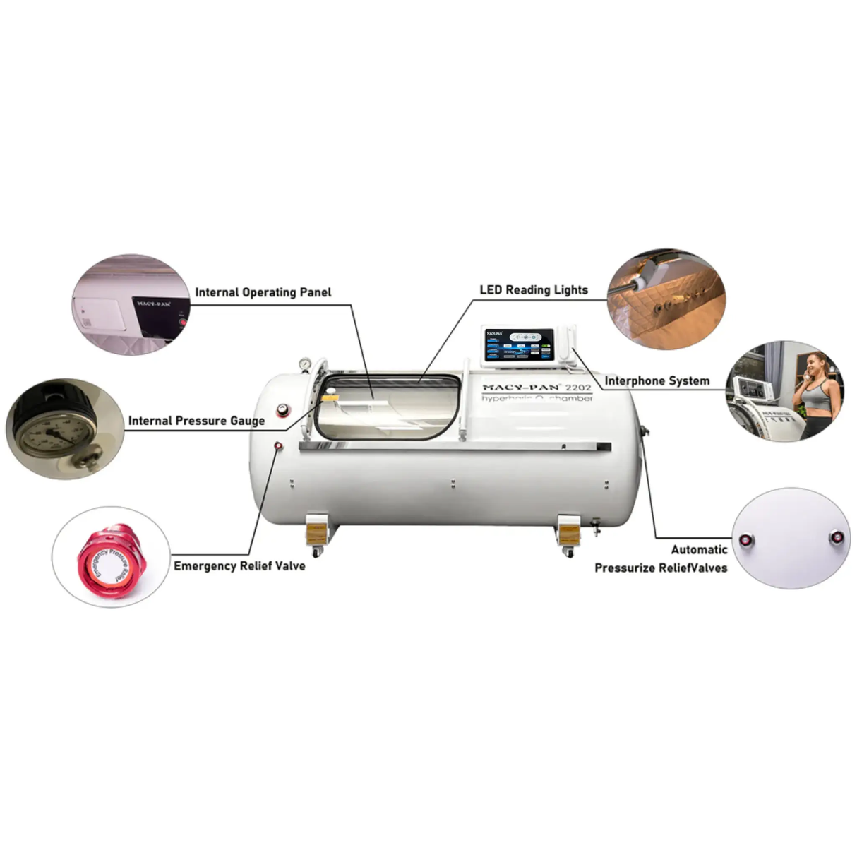 Macy-Pan Hyperbaric Oxygen Therapy Chamber Hard Type HP2202